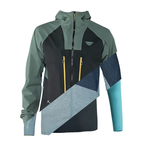 Ukážka vrstvenia oblečenia na skialpy v chlade, ľahkom vetre s poletujúcimi krupičkami snehu