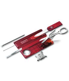 Nôž VICTORINOX SWISSCARD LITE 0.7300.T RUBY TRANSL./LED