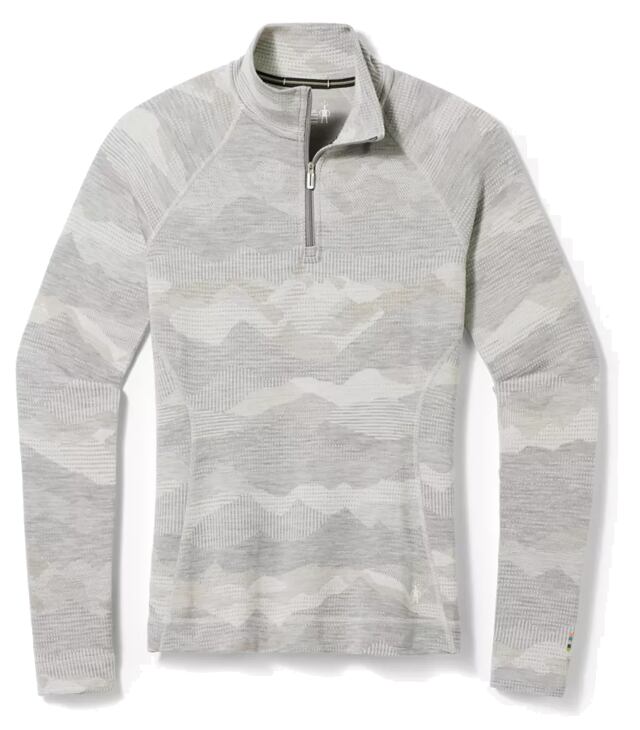 Spodná bielizeň SMARTWOOL W CLASSIC THERMAL MERINO BL 1/4 zip B Lady, light gray mountain scape